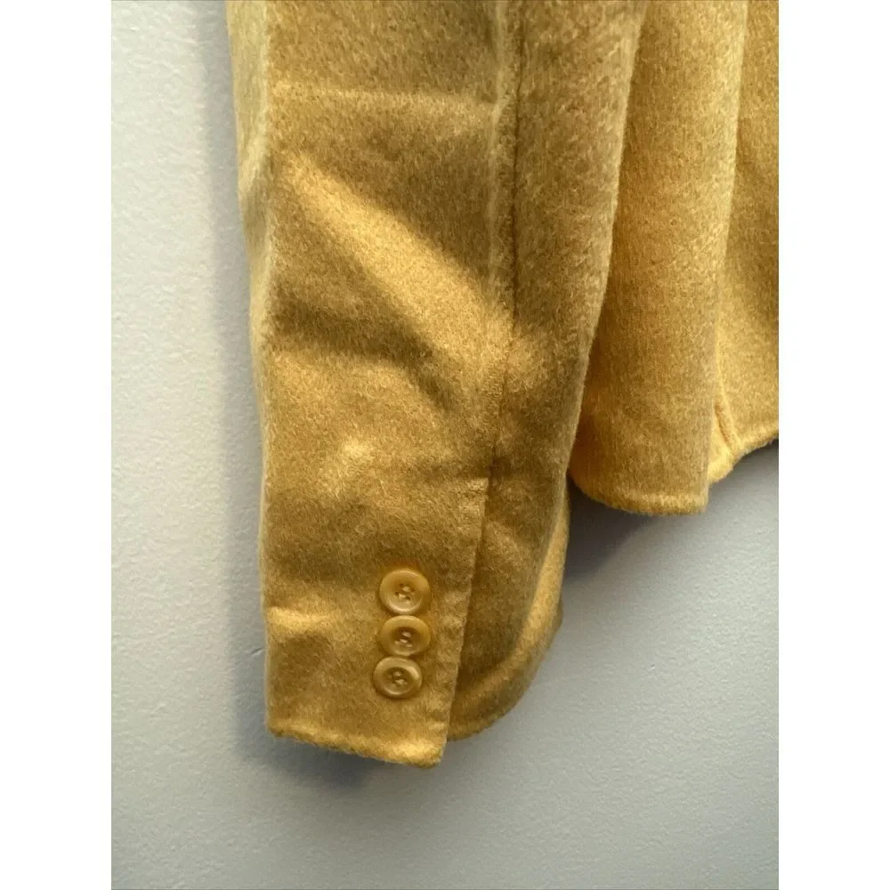 PENDLETON Blazer Petite Large Yellow Merino Wool Jacket Button Pockets Butternut